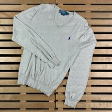 Mens Jumper V Neck Polo Ralph Lauren Vintage Size M