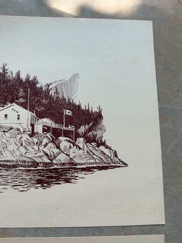 Stampe faro vintage di K. Frank tono tenuto minimalista casa spiaggia oceano - Foto 5 di 11