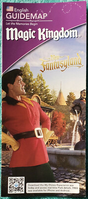 2013 Gaston Admiring Himself In New Fantasyland Magic Kingdom Fold Out Guidemap