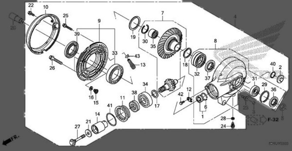 Honda 2015 Schatten VT Cr Final Gear Montage 41300-MFR-D20 Neu-image