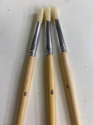 Round Artists Paint Brushes Fitch Wooden Number No. 6 Long Thin 8mm Cheap - Picture 3 of 24