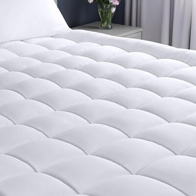 Fitted Mattress Pad Queen Pillow Top Quilted Mattress Topper