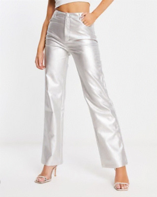 Bailey Rose Sz S Silver Metallic Pants NWT