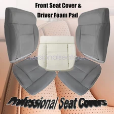 Driver & Passenger Bottom & Top Seat Cover Flint Gray & Foam For 04-08 Ford F150