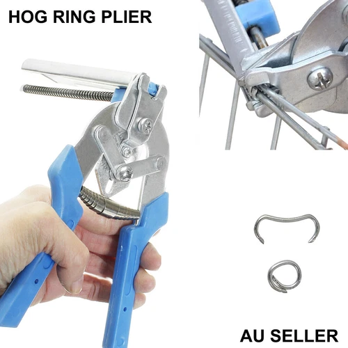 Hog Ring Plier Fencing Gun Fastener Stapler M  Nailer Wire Ringer W/600 Clips - Picture 1 of 11
