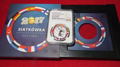 SILVER Niue S$1 European Volleyball Championship NGC PF69 W/ Mint Box & COA OGP