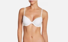 Calvin Klein Women's Constant Convertible Strap Lightly Lined Demi Bra 38B WHITE