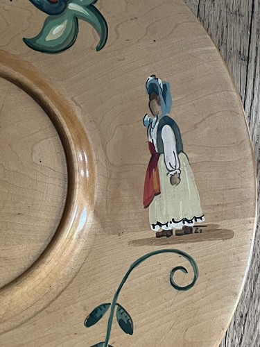 Hand Painted Dinnerware Serveware Lazy Susan Platter 16 Inch - Picture 3 of 5