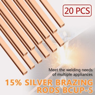 20 Sticks Brazing Rods Bcup-5 15% Silver Solder Phos Copper Brazing Welding Rods