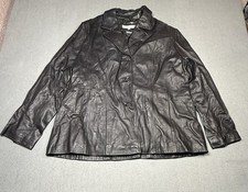Wilsons Leather Black Leather Coat Womens XXL Thinsulate Insulated Jacket