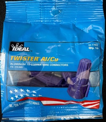 Ideal Twister Al/Cu Wire Connector - Pack of 10 - Purple - 301765S