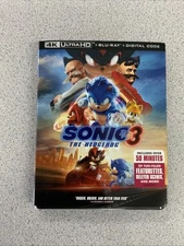 Sonic the Hedgehog 3 4K + Blu-Ray + Digital w/ Slipcover BRAND NEW SEALED!