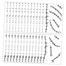 30 Sheets Halloween Stitches Tattoo Stickers Fake Scar Temporary Tattoos