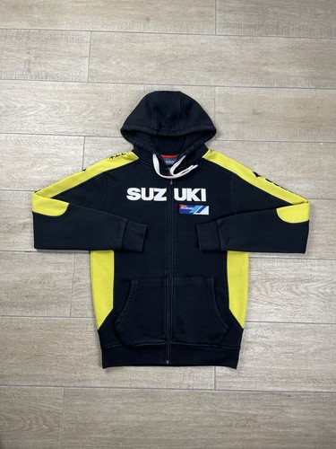 Sudadera con Capucha Cremallera Completa Suzuki Racing Collection Talla M Negra Amarilla Motociclista MotoGP Logo