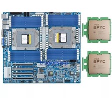 Gigabyte MZ73-LM0 rev. 2.0  With 2x AMD EPYC 9754 CPU SP5 ZEN4 Processor