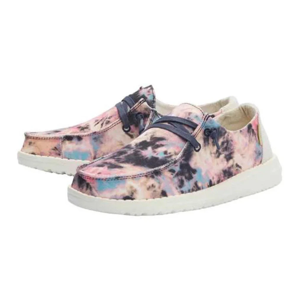 Hey Dude Wendy Women's US 10M Multi Tie Dye Slip-On Moc Toe Casual Shoes ZAP2376