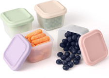 4 Pack 9 Oz Silicone Snack Container for Kids, Reusable Silicone Food Storage Co