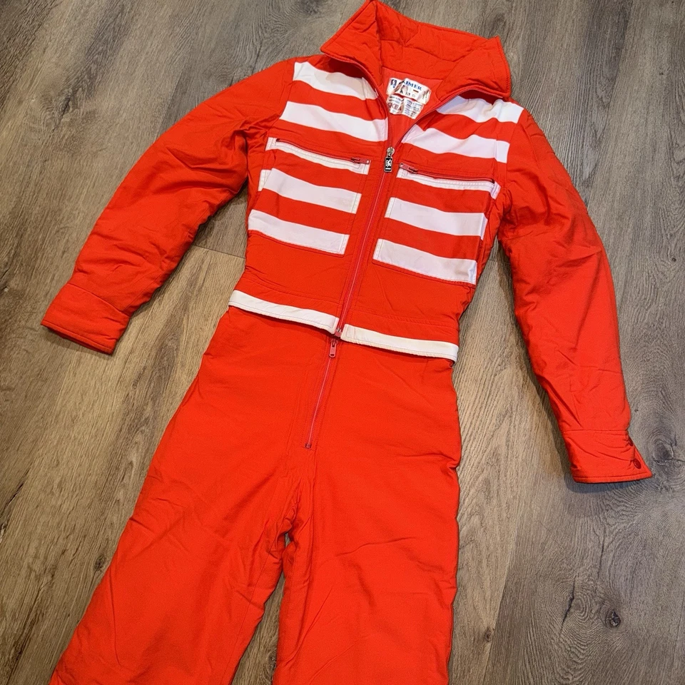 De Colección Años 60 70 Skea Traje de Esquí Para Mujer 4 Una Pieza Traje de Nieve Nieve Babero Chaqueta Abrigo Mod Foto 3 de 4