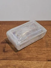 Beautiful Vintage White Opulent Glass Trinket Box-Crowning Touch Jewelry Box 