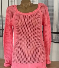 Luftiger Sommer Strick Pullover Rosa Gr.M  ES...