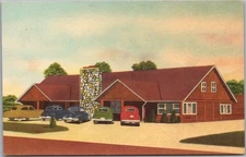 Vintage 1940s FLINT, Michigan Postcard EL RANCHO RESTAURANT Highway 10 Roadside