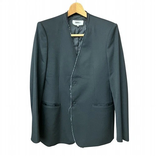 Giacca senza colletto Mmsix Maison Margiela Mm6 2023 misto lana nera 44 S 2507TY