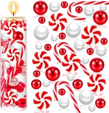 120Pcs Christmas Vase Filler, White and Red Candy Cane 120 