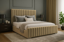 Image of Portland Plush Velvet Ottoman Storage Bed, with Footboard