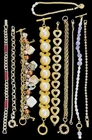 Vintage Gold Tone Bracelet Costume Jewellery Bulk Job Lot Pearl Amethyst Avon
