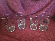 Lot Of 4 Creepy Crawly Spider Pint Cold Drink Glasses Beer Water Pop Soda Juice 