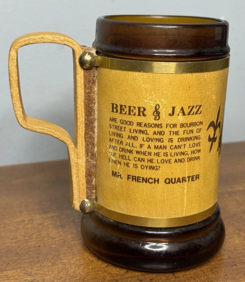 Vintage S.J. Charia & Co New Orleans NBA Jazz Beer Superdome Bourbon St Mug READ - Image 2 of 4