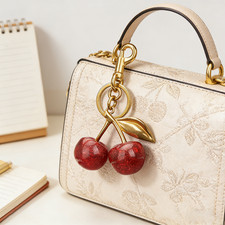 Sparkling cherry keychain, bag pendant