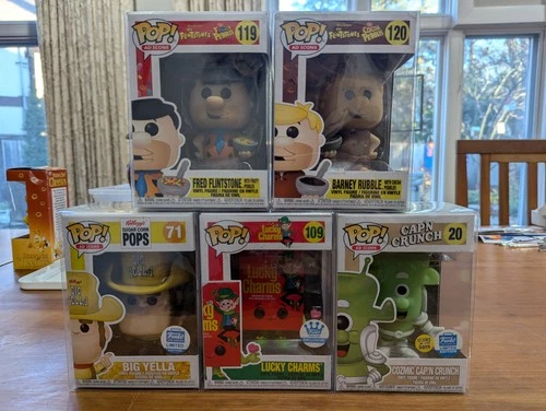 Funko Pop Lot Breakfast Cereal Ad Icons Fruity Cocoa Pebbles Corn Pops Kellogs