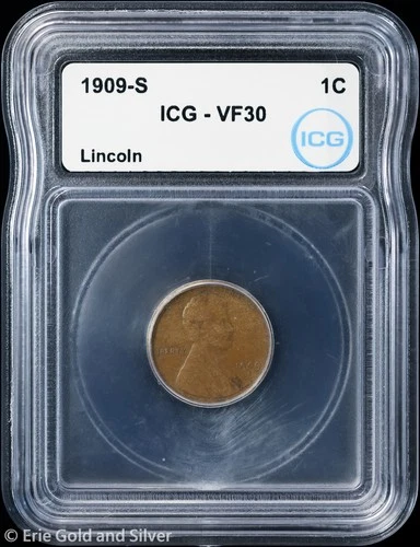 1909-S 1C Lincoln Wheat Cent ICG VF 30