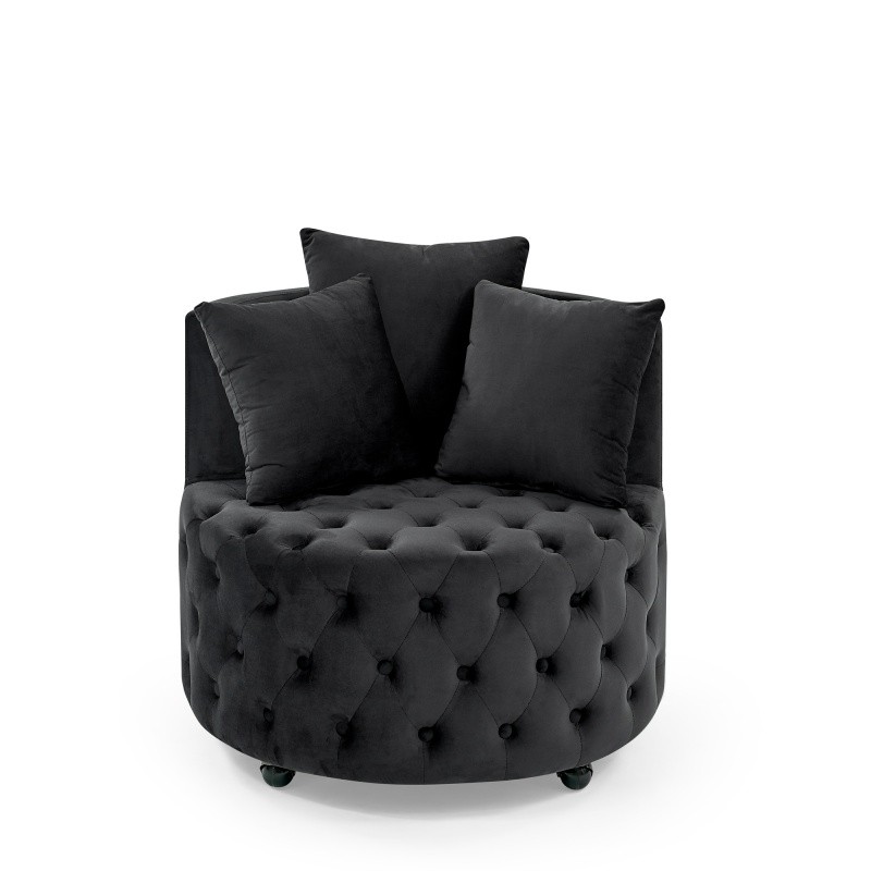 With Button Tufted Design Movable Wheels