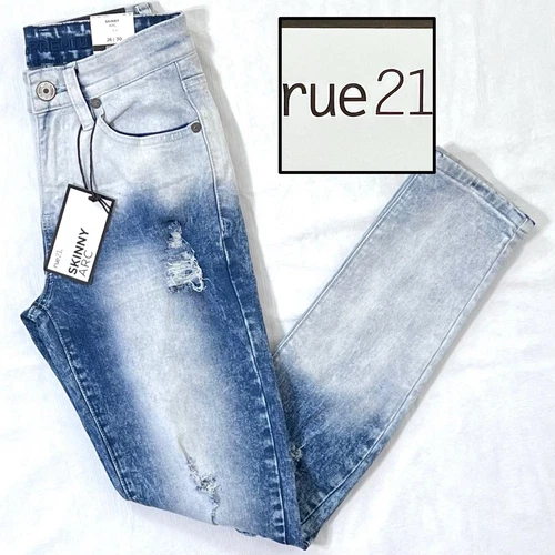 Pantalon jean homme Supreme Flex Skinny Arc Distressed Denim taille 26x30 neuf avec étiquette RUE21