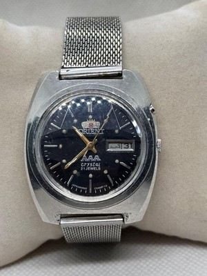 ORIENT AUTOMATIC 46941 VINTAGE JAPAN MENS BLUE COLOR DIAL WATCH