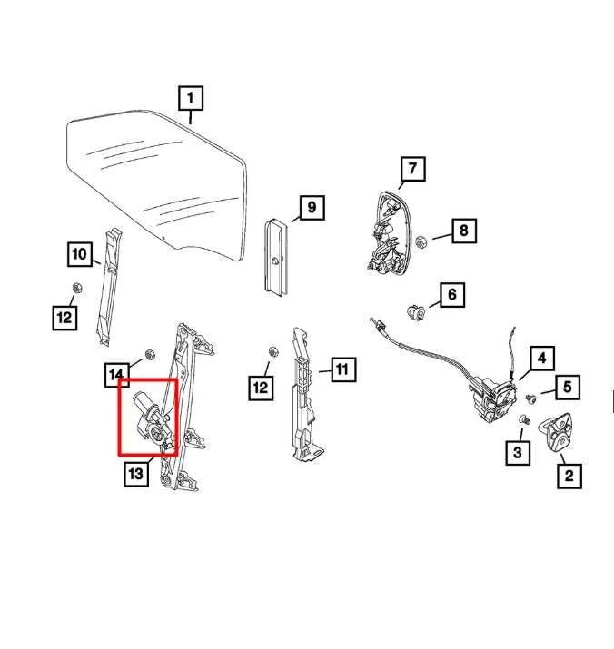Motor de janela 2015-22 RAM Promaster City dianteiro LH driver porta lateral 68366053AA fabricante de equipamento original - Imagem 2 de 4