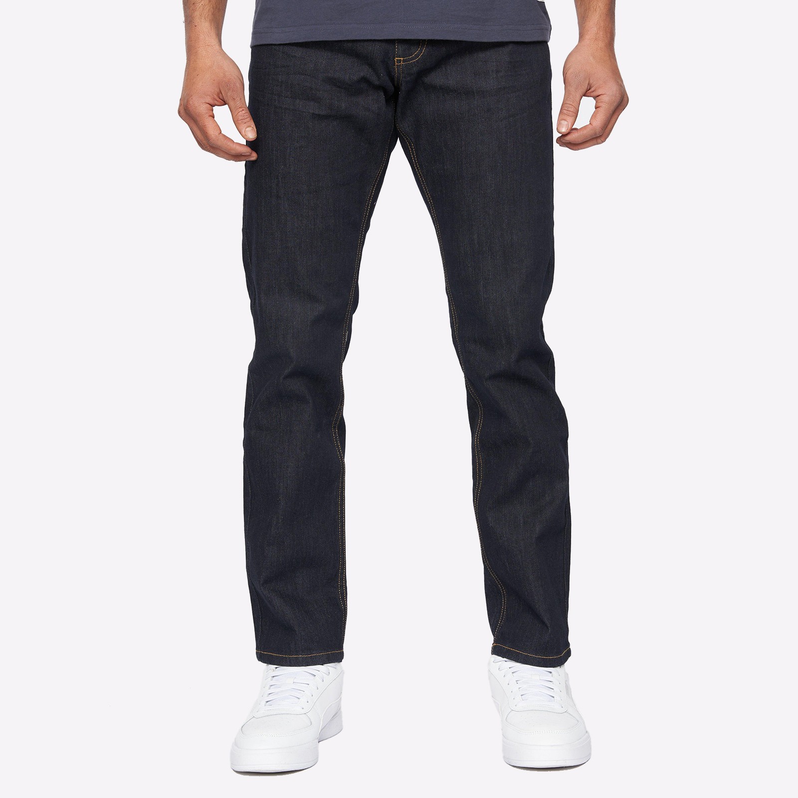 Duck and Cover Hydras Straight Leg Designer Jeans Mens Raw Wash Black