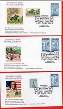 BOSTON 2026 World Expo, SET OF 3 DIFFERENT FDCs with COMBOs