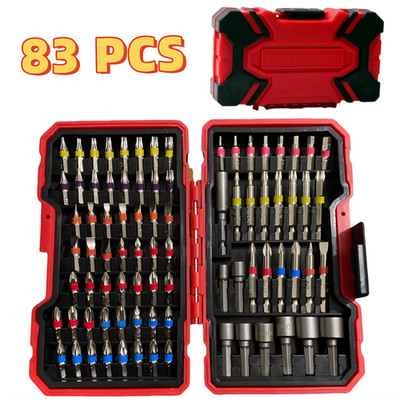 83-teiliges Schlagschrauber Bohrer-Set mit magnetischem Mutterndreher, S2 Stahl Kreuzschlitz
