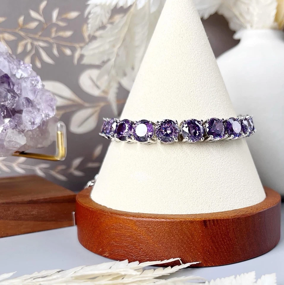 Теннисный браслет Park Lane DREAM фиолетовый фейерверк огранка фианит серебро впечатление - Изображение 3 из 4