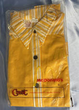 SEALED 1970s McDonalds Employee Uniform Shirt Mens Size 40 Restaurant Fast Food