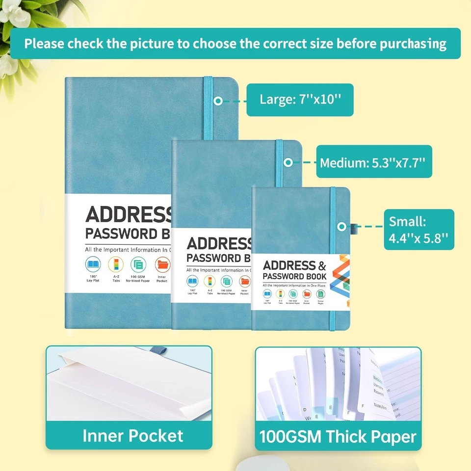 New Address Book With Alphabetical Tabs Hardcover Password Keeper Telephone Book - Image 2 of 4