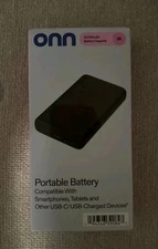 New Onn Portable Battery 10,000mAH USB-c Usb Charging 6000mAh/5v