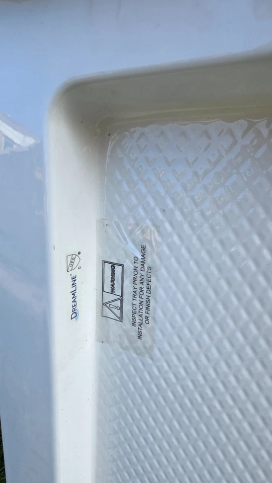 DreamLine SlimLine 36 pulgadas D x 36 pulgadas. Drenaje de esquina doble umbral blanco Foto 2 de 4