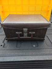 Vintage Cassette Tape Carrying Case 60 Slot Holder Faux Leather BMI Brown Tote