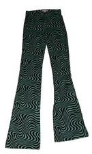 Urban Outfitters Pants Womens XS (26x32) Green Knit Flare Pull On Retro Swirl