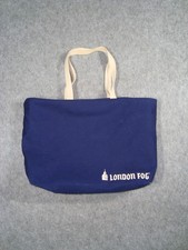 Vintage London Fog Canvas Tote Bag Unisex Luggage Navy Blue Canvas Made In USA