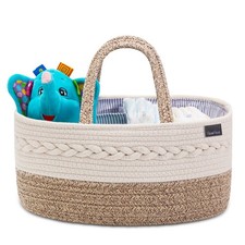 Baby Diaper Caddy Organizer, Portable Nursery Storage Basket with Changeable ...